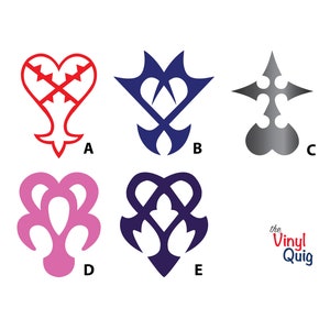 Adesivo in vinile con simboli di Kingdom Hearts [Heartless, Nessuno, Unversed, Dream Eater] - ispirato a Square Enix