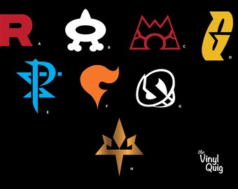 Pokemon Team Rocket Symbol R Jesse James Meowth Vinyl Sticker Decal CUSTOM