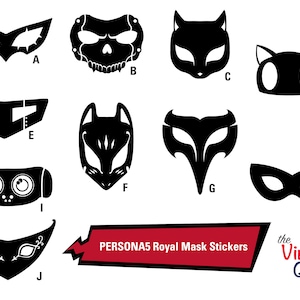 Persona 5 Royal Phantom Thieves Masks Vinyl Stickers - inspired by Atlus