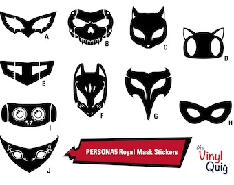 Persona 5 Royal Phantom Thieves Masks Vinyl Stickers - inspired by Atlus