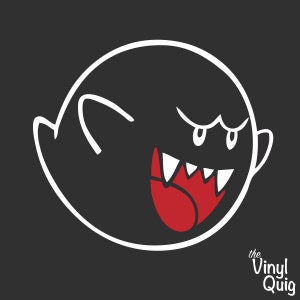 Boo Ghost Vinyl Sticker - 1 or 2 Colors - Inspired by Nintendo&#39;s Super Mario Bros Series