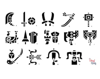 Monster Hunter World Weapons Vinyl Sticker - inspired by Capcom