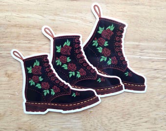 Rose Punk Boot waterdichte vinyl glanzende sticker