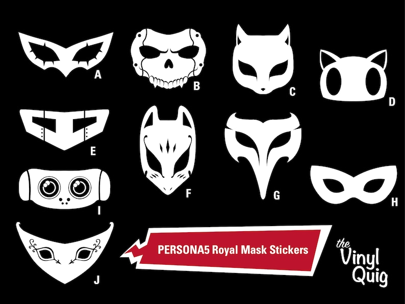 Persona 5 Royal Phantom Thieves Masks Vinyl Stickers Etsy Persona 5 Royal Phantom Thieves Masks Vinyl Stickers Etsy