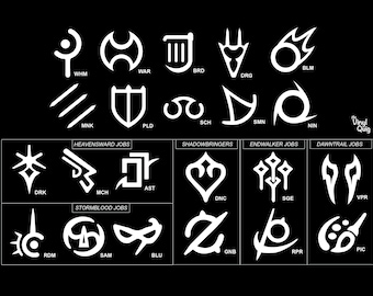 FFXIV Job Vinyl Stickers – Final Fantasy Expansion Icons