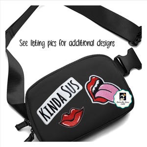 Fanny Packs for Teens, Belt Bags with Patches, Nylon Patch Bag Waist or Cross Body Double Zipper Bag for Women, Trendy Carryall Bag for Girl