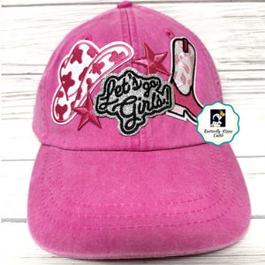 Trendy Patch Hat, Trucker Hat with Patches, Women's Baseball and Trucker Hat,  Let's Go Girls Hat, Trucker Hat with Western Patches, Jeep