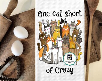 Funny Cat Kitchen Towel: Crazy Cat Lady Gift