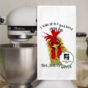 Strofinaccio in microfibra con pollo divertente: umorismo in cucina