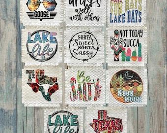 Frayed Edge Hat Patch: Sublimated Lake & Texas Designs