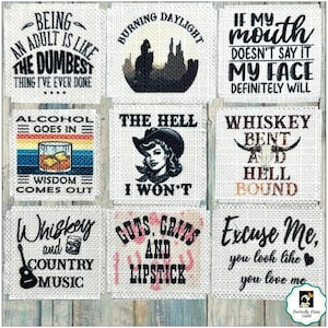 Funny Quote Trucker Hat Patch: Sublimated Burlap Cap Patch, Country Western, Sew/Glue on