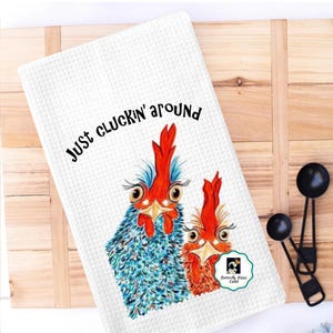 Funny Chicken Kitchen Towel: Waffle Weave Dish Towel