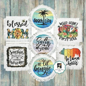Trucker Hat Patch, Mom Patch, Beach Patch, Salty Soul, Mama Bear, Sunshine Hurricane, Bling Patch, Lil Bougie,Frayed Edge, Patch Sew/Glue on