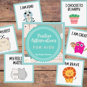 Positive Affirmation for Kids Card Deck - Set of 24 - *DIGITAL FILE*