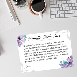 Manuseie com cartões de cuidado | Professor ao pai cartão postal de <br> Crie Seu Próprio Produto! Cartas aos pais | *ARQUIVO DIGITAL*