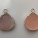 Pink Druzy Agate Teardrop, Pendant, Sterling Silver Setting, Earring Component, 15x15mm