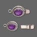 Amethyst, Antiqued Sterling Silver, Clasp, 15x13mm, 10x8mm Bead, Oval