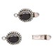 Garnet, Antiqued Sterling Silver, Clasp, 15x13mm, 10x8mm Bead, Oval