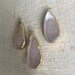 Large Pink Druzy Agate Teardrop Pendant, Gold Bezel, Earring Components, 27 x 12mm