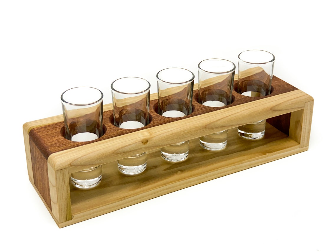 Shot Glass Serving Tray with Shot Glasses for Tequila Shots Etsy