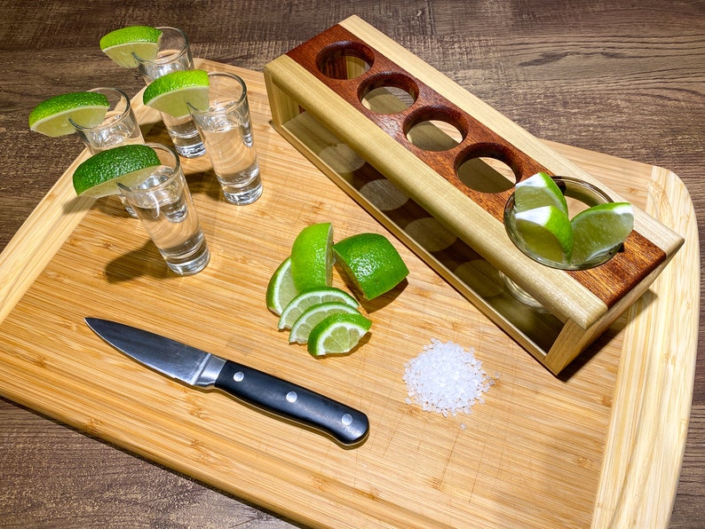 Shot Glass Serving Tray with Shot Glasses for Tequila Shots Etsy