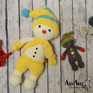 Crochet Pattern for Snowman and Ginger Bread Man