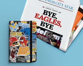 Variedad de pegatinas de vinilo ilustrado con letras a mano de fútbol americano de los Kansas City Chiefs de 3"