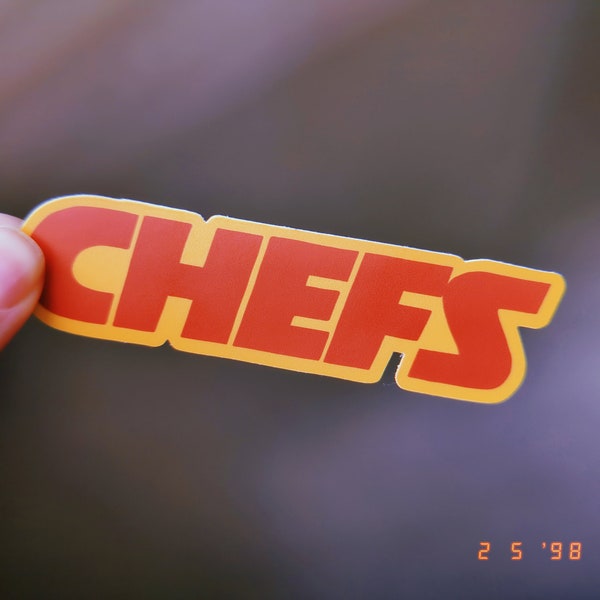 Kansas City Chiefs CHEFS Joke Handlettered Illustrated 4" Vinyl Sticker