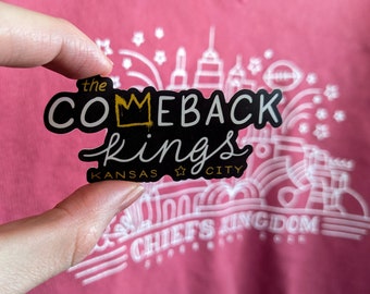 Comback Kings Kansas City Misouri Chiefs Royals Pegatina de vinilo ilustrada de 3"