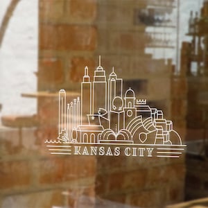 6&quot; Kansas City Skyline Vinyl Sticker Decal White