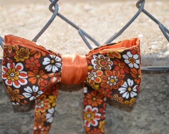 Double-Sided Vintage Fall Floral Bow Tie