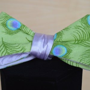 Lavender Peacock Bow Tie