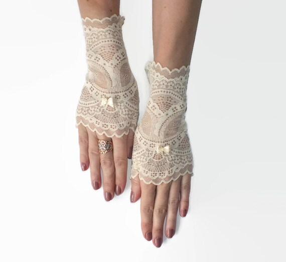 fingerless lace gloves women's