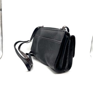 Brighton Black Brown Textured Leather Small Crossbody Bag Purse Wallet Organizer image 4