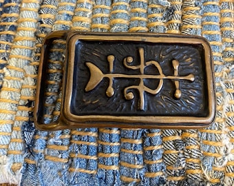 Brass Tech Ether Guild Jesse Mcleod Belt Buckle Vintage