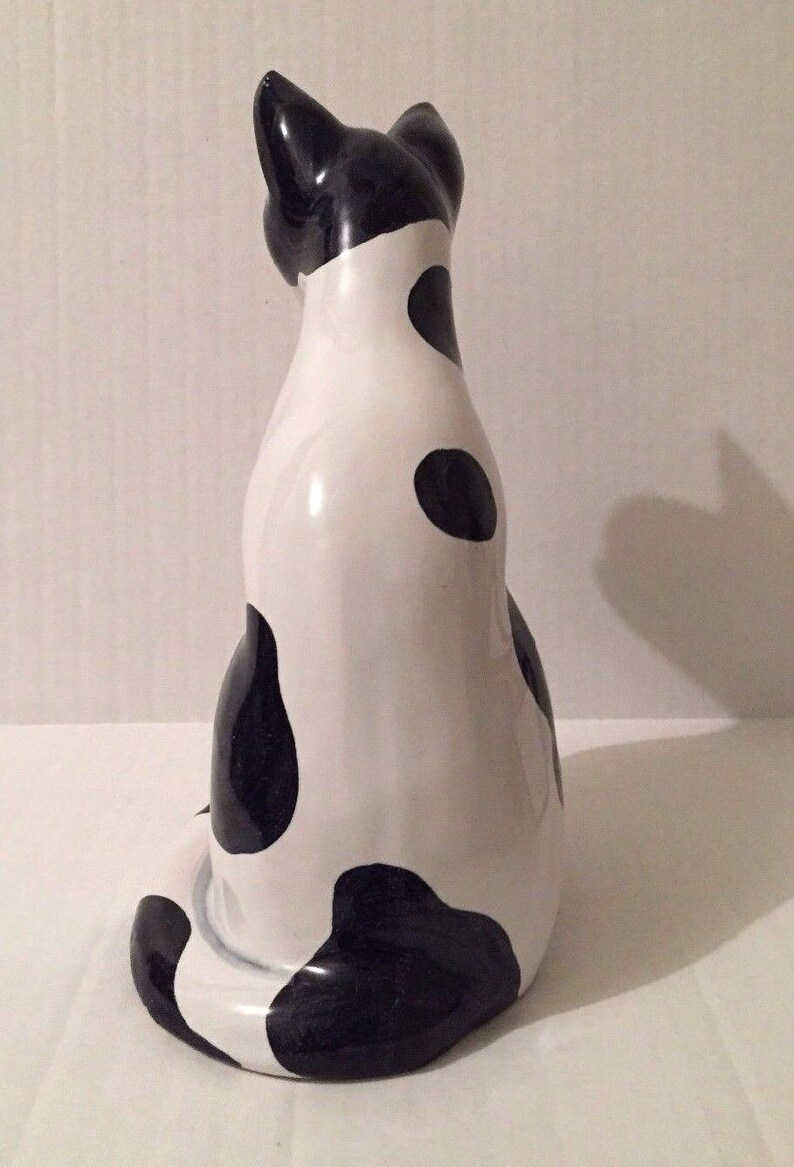 Black and White Cat Pottery Italy Mancioli Raymor Pottery Vintage 