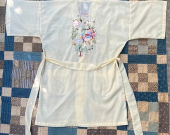 Handmade Vintage Cotton Chinese Embroidered Robe / One Size