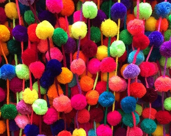 Wholesale Pom Pom Garlands | 500 X 1.50m/5ft Long Colorful Pom Pom Garlands Strings | SHIPS FROM UK | Vibrant Wedding & Event Decor