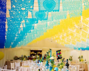 Banderines de Papel Picado de boda personalizados hechos con sus nombres en los colores de su boda con 50 favores de bandera gratis hechos a mano en México / EE. UU.