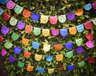 Mini banderines del Día de Muertos, colorida decoración de altar del Día de Muertos, ofrenda, decoración del Día de Muertos, regalo