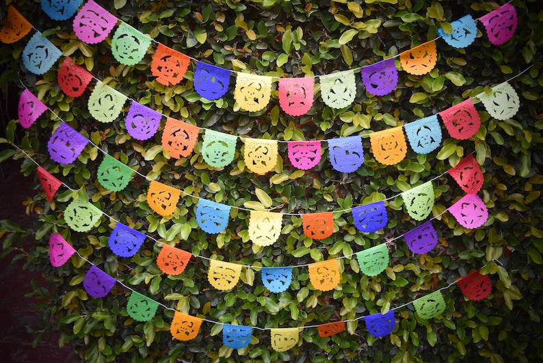 mini day of the dead garland bunting, fiesta decor