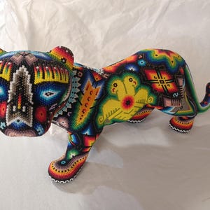 huichol beaded jaguar sculpture christmas gift