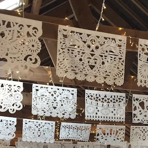 Wedding Papel Picado Custom Made Tissue Paper Garlands Made To Fit Your Venue Dreamy Elegant Wedding Reception Decor Handmade in Mexico