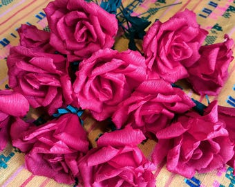 Rosas de papel Flores de papel Decoraciones para eventos de boda Regalo de San Valentín Venta al por mayor Fabricado de manera sostenible en papel crepé Regalo para ella Regalo para mamá