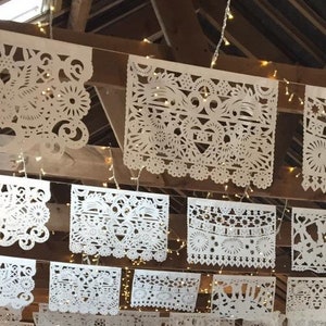 Mexican Wedding Papel Picado Custom Made Garland Lengths To Fit Your Venue Perfectly | Dreamy Elegant Wedding Reception Decorations