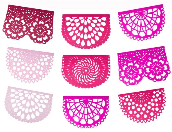 Set Of Five 5m Party Fiesta Theme Mexican Papel Picado Garland Banner Bunting