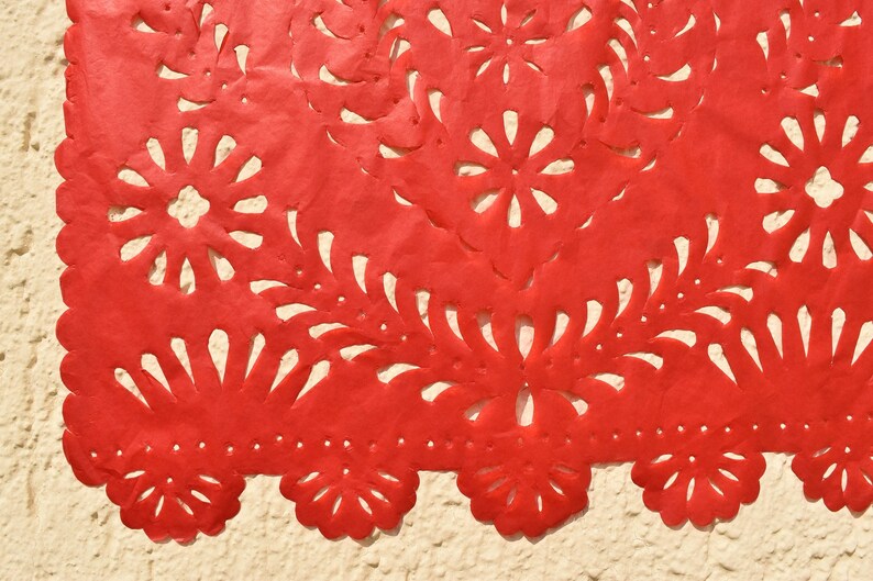 Red Heart Bunting Papel Picado Valentines Decorations 4metre Etsy