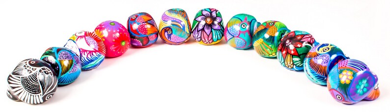 Small Ceramic Skulls Bulk Discount Painted Beautifully With Love In Mexico By Traditional Artist Dia de Muertos Sugar Skull Decor USA