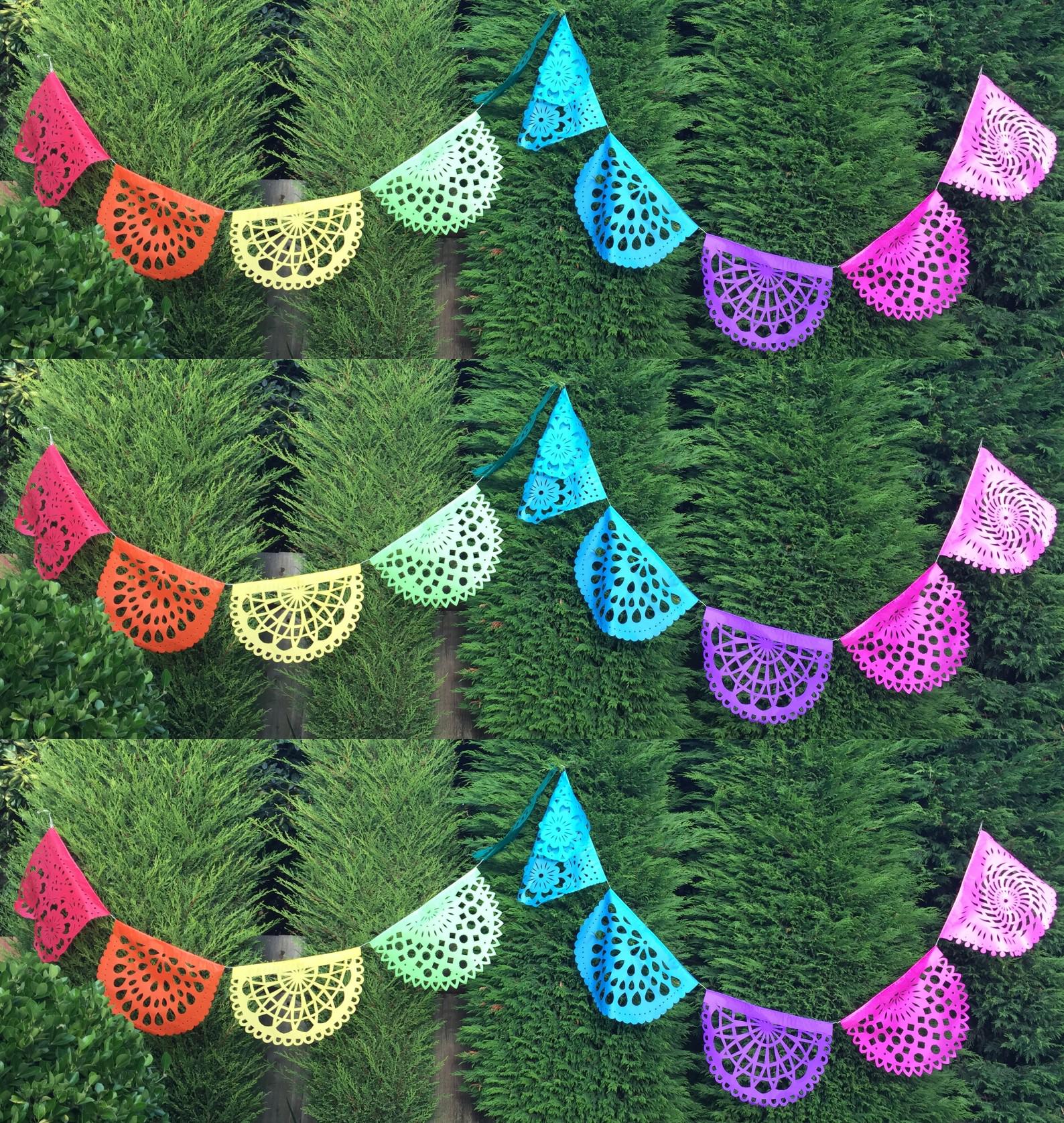 Bandierine Decorative Per Tea Party Primaverile – Oro Rosa, Farfalle, Fiori E Quadri Scozzesi – 10,8 Metri