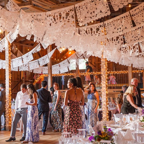 Personalised Wedding Bunting Tissue Paper Flags + 50 Waving Flag Favours | Create The Fairytale With Our Enchanting Romantic Wedding Decor